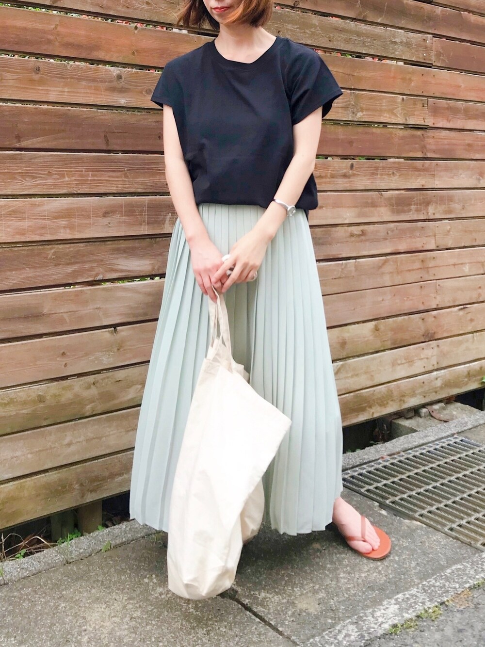 Elle_ch    さんの「シフォンプリーツロングスカート（丈標準80～84cm）（UNIQLO）」を使ったコーディネート