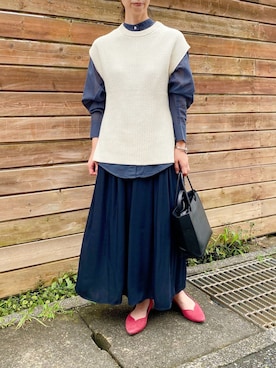 「夏秋ミックス」｜「アイテム（ベスト）」を使った、Elle_ch    さん（レディース・152cm）の夏コーディネート