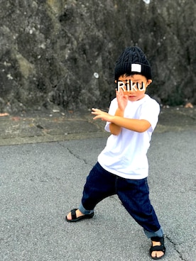 「息子コーデ」｜「アイテム（ニットキャップ/ビーニー）」を使った、Culumiさん（キッズ・110cm）の夏コーディネート