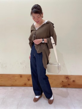 「でにむ」｜「アイテム（バレエシューズ）」を使った、coen あまのさん（レディース・164cm）の夏コーディネート