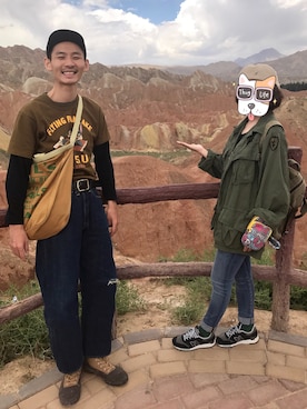 「RRL（ダブル アール エル）のアイテム（メッセンジャーバッグ）」を使った、二百狗Vintageさん（メンズ・180cm）の春コーディネート
