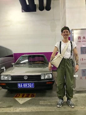 「BOBSON（ボブソン）のアイテム（トップス）」を使った、二百狗Vintageさん（メンズ・180cm）の秋コーディネート