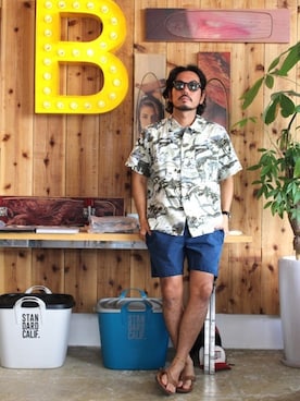 「Lightning Bolt（ライトニングボルト）のアイテム」を使った、fumioさん（メンズ・178cm）の夏コーディネート