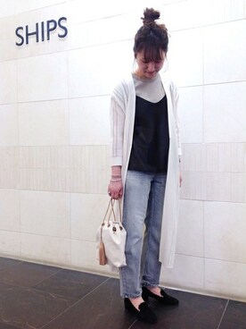 「SHIPS for women（シップスフォーウィメン）のアイテム」を使った、我妻さん（レディース・160cm）の春コーディネート
