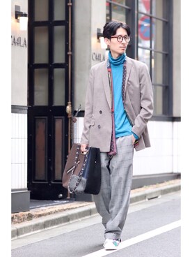 マフラーを使った ターコイズブルー の人気ファッションコーディネート Wear