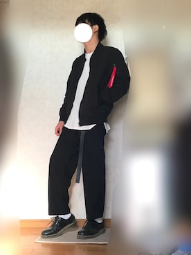 「RAGEBLUE（レイジブルー）の＜トレンドのロング丈＞ワッフルロングカットソー/733404（Tシャツ/カットソー）」を使った、ねるさん（メンズ・164cm）の冬コーディネート