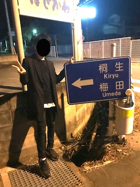 「RAGEBLUE（レイジブルー）の＜トレンドのロング丈＞ワッフルロングカットソー/733404（Tシャツ/カットソー）」を使った、ねるさん（メンズ・164cm）の冬コーディネート