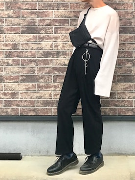 「アイテム（ソックス/靴下、ブルー系）」を使った、ねるさん（メンズ・164cm）の秋コーディネート