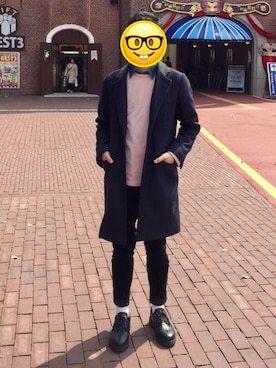 「SEVENDAYS=SUNDAY（セブンデイズサンデイ）のアイテム（ピーコート）」を使った、MEGANEさん（メンズ・174cm）の春コーディネート