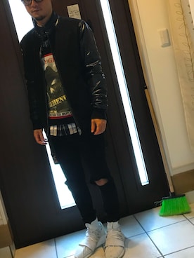「DIESEL（ディーゼル）のアイテム（ブルゾン）」を使った、Lil' 44さん（メンズ・175cm）の冬コーディネート