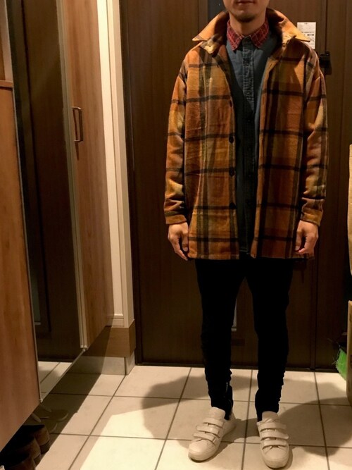 No Brand ノーブランド のチェスターコートを使ったメンズ人気ファッションコーディネート Sciaky