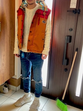 「DIESEL（ディーゼル）のアイテム（その他アウター）」を使った、Lil' 44さん（メンズ・175cm）の春コーディネート