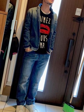 Zara ザラ のtシャツ カットソーを使ったメンズ人気ファッションコーディネート Wear