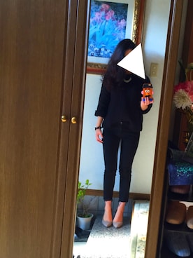 「UNIQLO（ユニクロ）のWOMEN ウルトラストレッチジーンズ（デニムパンツ）」を使った、さおりんさん（レディース・159cm）の冬コーディネート