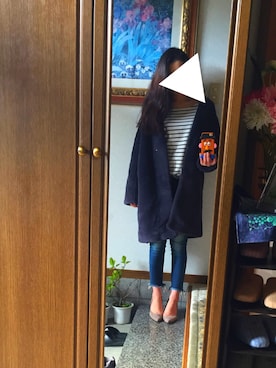 「Ungrid（アングリッド）のインディゴフレイドヘムストスリ（デニムパンツ）」を使った、さおりんさん（レディース・159cm）の冬コーディネート