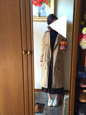 「スプリングSENSEOFPLACE」｜「アイテム（トレンチコート）」を使った、さおりんさん（レディース・159cm）の春コーディネート