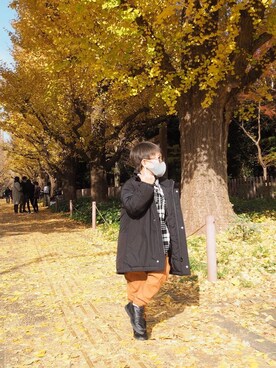「kids」｜「アイテム（その他アウター）」を使った、あちゃさんさん（キッズ・110cm）の冬コーディネート