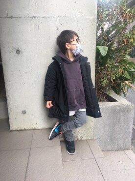 「kids」｜「アイテム（その他アウター）」を使った、あちゃさんさん（キッズ・110cm）の冬コーディネート