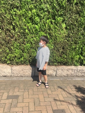 「Ampersand（アンパサンド）のアイテム（サンダル）」を使った、あちゃさんさん（キッズ・110cm）の夏コーディネート