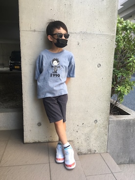「アイテム（サングラス、ブラック系）」を使った、あちゃさんさん（キッズ・120cm）の夏コーディネート