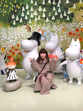 「ehka sopo（エヘカソポ）のアイテム（ステンカラーコート）」を使った、みーゆさん（レディース・162cm）の冬コーディネート