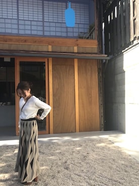 「TODAYFUL（トゥデイフル）のアイテム（スカート）」を使った、Nishizawa Ayaneさん（レディース・148cm）の春コーディネート