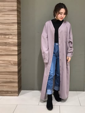 「くすみピンク」｜Nishizawa Ayaneさん（レディース・148cm）の冬コーディネート