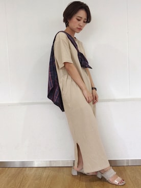 「SEVENDAYS=SUNDAY（セブンデイズサンデイ）のアイテム（ワンピース/ドレス）」を使った、Nishizawa Ayaneさん（レディース・148cm）の夏コーディネート