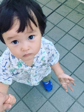 「アロハシャツ」｜KAOさん（キッズ・100cm）の秋コーディネート