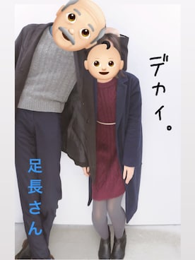 「RETRO GIRL（レトロガール）のアイテム（チェスターコート）」を使った、のさん（レディース・158cm）の冬コーディネート