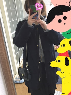 「NANO universe（ナノユニバース）のW発熱2WAYロングコート（その他アウター、ブルー系）」を使った、pichiさん（レディース）の冬コーディネート
