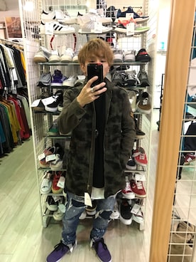 「PARADOX（パラドックス）のアイテム（スウェット）」を使った、YAMOTOさん（メンズ・165cm）の秋コーディネート