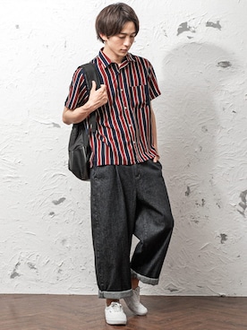 「MinoriTY（マイノリティ）のアイテム」を使った、REONさん（メンズ・173cm）の春コーディネート