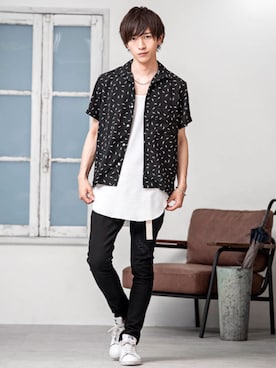 「アイテム（タンクトップ）」を使った、REONさん（メンズ・173cm）の春コーディネート