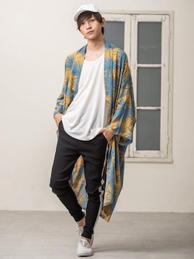 「アイテム（タンクトップ）」を使った、REONさん（メンズ・173cm）の夏コーディネート