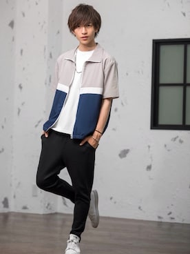 「MinoriTY（マイノリティ）のアイテム（その他アウター）」を使った、REONさん（メンズ・173cm）の夏コーディネート