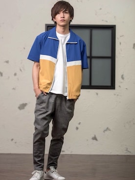 「MinoriTY（マイノリティ）のアイテム（その他アウター）」を使った、REONさん（メンズ・173cm）の夏コーディネート