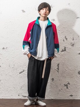 「MinoriTY（マイノリティ）のアイテム（ナイロンジャケット）」を使った、REONさん（メンズ・173cm）の秋コーディネート