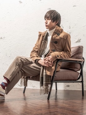 「MinoriTY（マイノリティ）のアイテム（ダウンジャケット/コート）」を使った、REONさん（メンズ・173cm）の冬コーディネート
