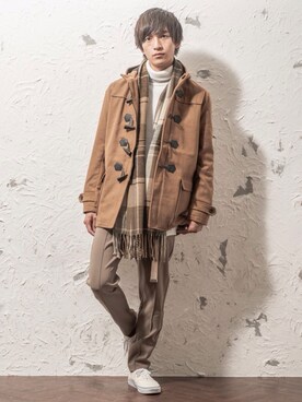 「MinoriTY（マイノリティ）のアイテム（ダウンジャケット/コート）」を使った、REONさん（メンズ・173cm）の秋コーディネート