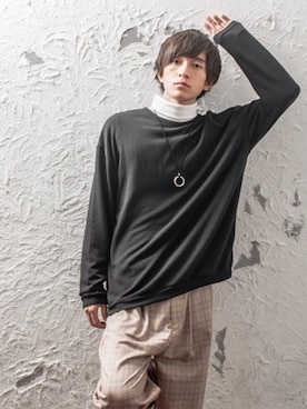 「MinoriTY（マイノリティ）のアイテム（スウェット）」を使った、REONさん（メンズ・173cm）の冬コーディネート