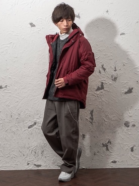 「MinoriTY（マイノリティ）のアイテム（ダウンジャケット/コート）」を使った、REONさん（メンズ・173cm）の冬コーディネート