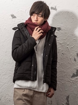 「MinoriTY（マイノリティ）のアイテム（ダウンジャケット/コート）」を使った、REONさん（メンズ・173cm）の冬コーディネート