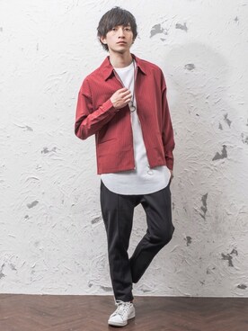 「MinoriTY（マイノリティ）のアイテム（ブルゾン）」を使った、REONさん（メンズ・173cm）の春コーディネート