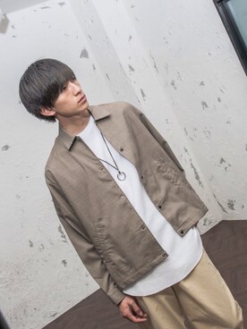 「MinoriTY（マイノリティ）のアイテム（その他アウター）」を使った、REONさん（メンズ・173cm）の春コーディネート