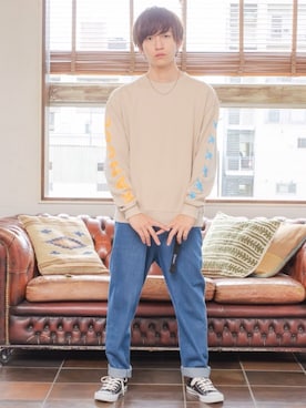 「MinoriTY（マイノリティ）のアイテム（スウェット）」を使った、REONさん（メンズ・173cm）の秋コーディネート