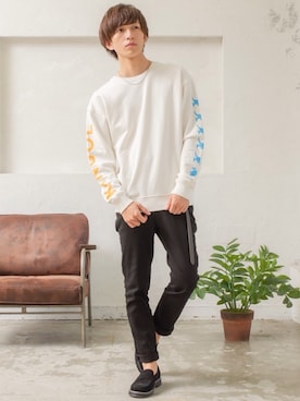 「MinoriTY（マイノリティ）のアイテム（スウェット）」を使った、REONさん（メンズ・173cm）の秋コーディネート