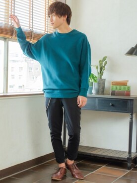 「ドルマンニット」｜REONさん（メンズ・173cm）の秋コーディネート