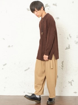 「茶色」｜REONさん（メンズ・173cm）の秋コーディネート