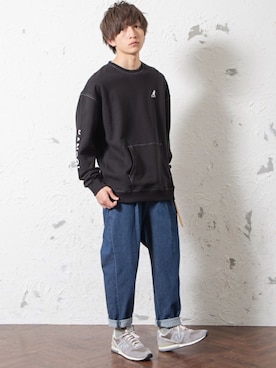 「MinoriTY（マイノリティ）のアイテム（スウェット）」を使った、REONさん（メンズ・173cm）の冬コーディネート